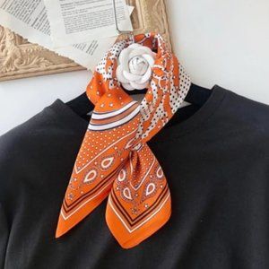 Boho Holiday Beach 100% Silk Square Neck Scarf